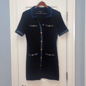 Maje  Ravena Velvet trim dress